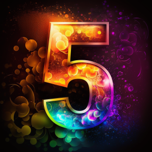 5 Number 5, illustrated, colourful